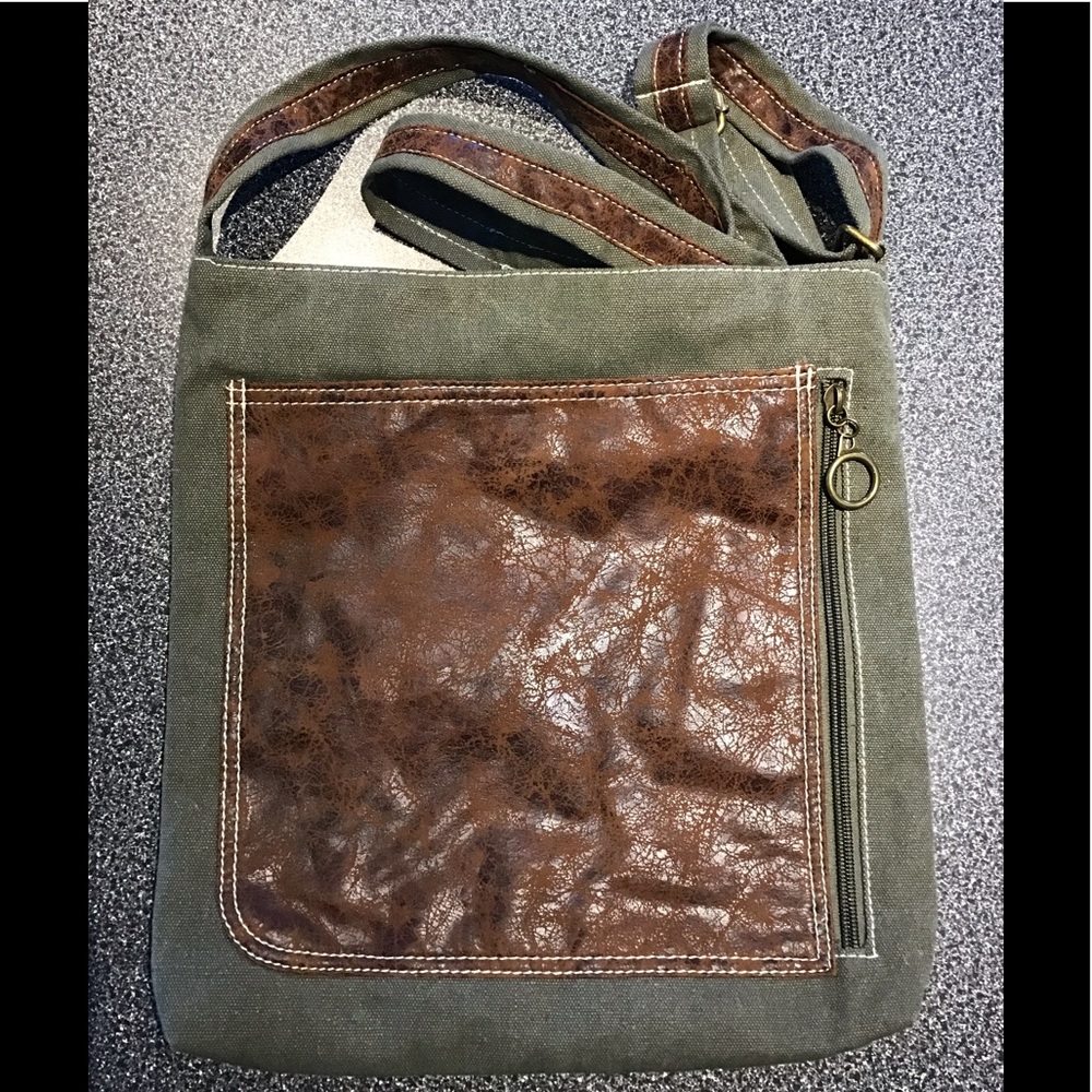 Canvas Bag With Vegan Seude Highlights